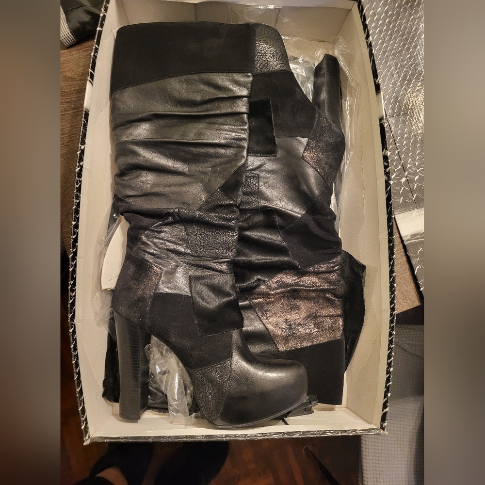 boots , black color,  100% leather,  size 40, usa 8.5-9 - Picture 2 of 10